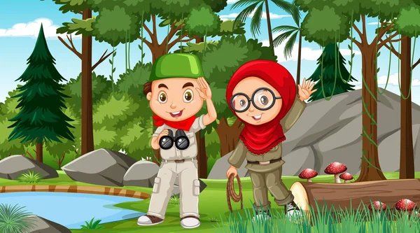 depositphotos_513925212-stock-illustration-nature-scene-muslim-kids-exploring
